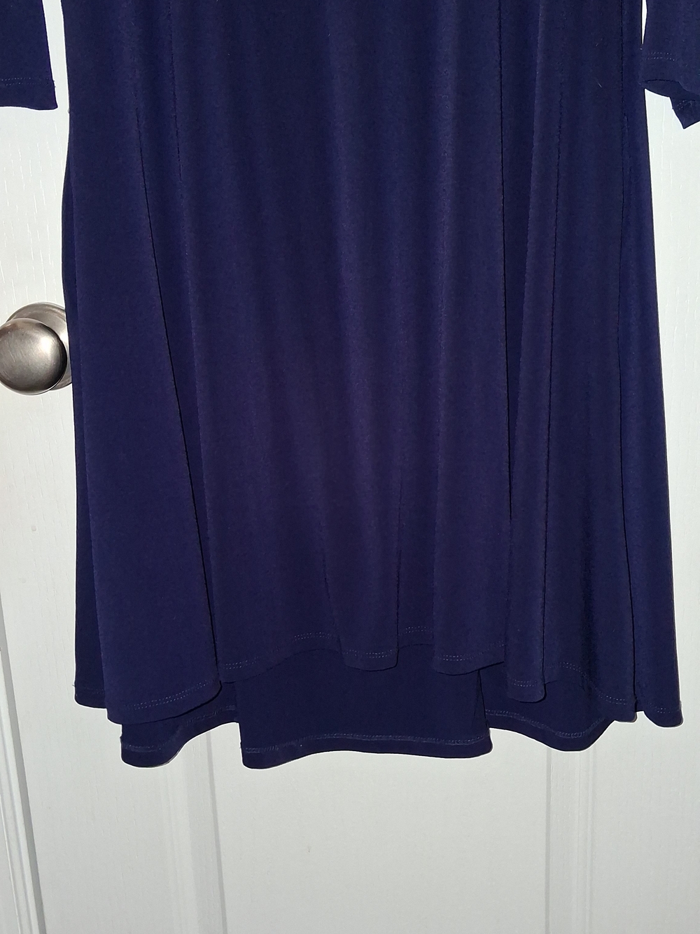 Nina Leonard Navy Blue Long Sleeve Dress - Picture 8 of 9